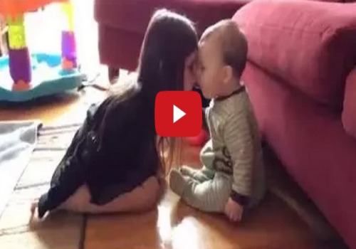 Sweet moment between sister and brother caught on cam!