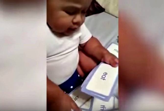 Meet the 19-month-old toddler who can read 300 words