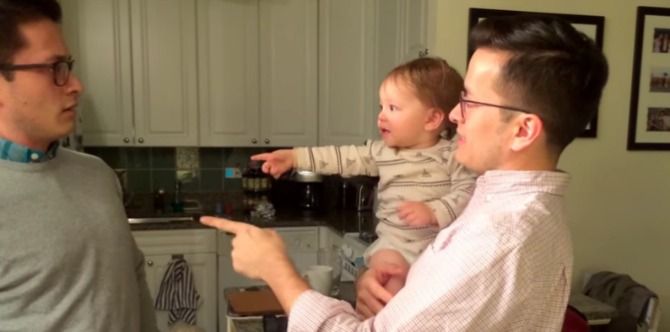 Adorably baffled baby mistakes dad for his twin brother 