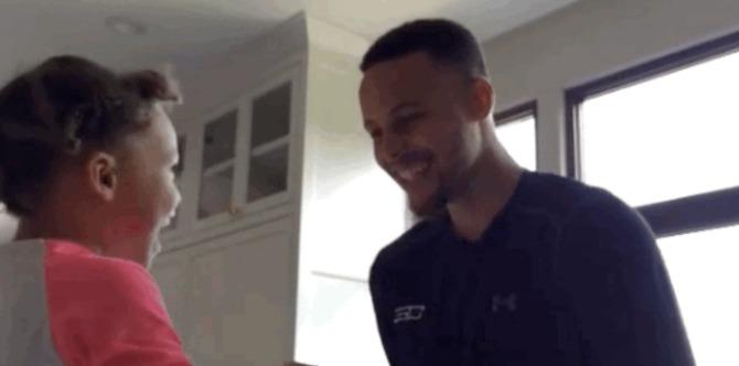 Riley singing 'Happy Birthday' to dad Stephen Curry will melt your heart
