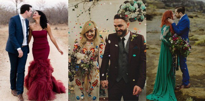 21 Beautiful brides who prove you don't have to wear white on your wedding day!