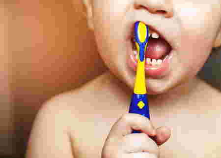 brushing baby teeth
