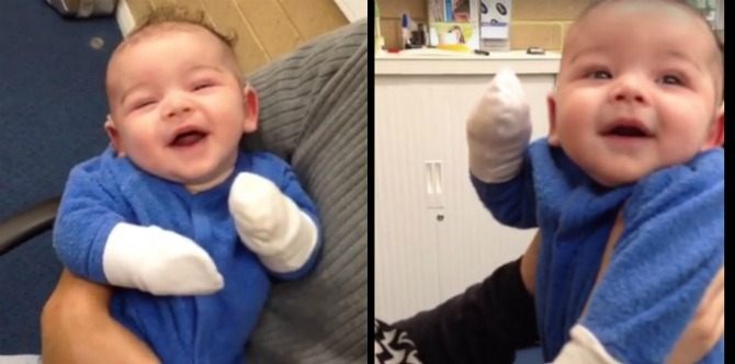 Look: Adorable video of baby hearing mother's voice for the first time