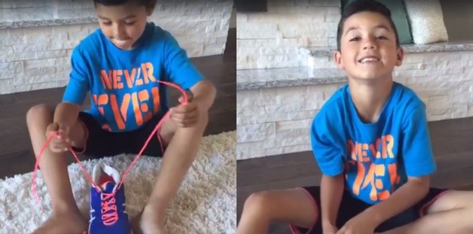 This autistic boy and his mom's shoe-tying tutorial has gone viral