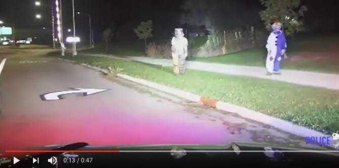 Toddler left 'home alone' after parents went out for 'killer clown' prank