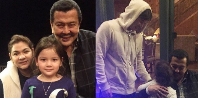 Mayor Joseph Estrada welcomes grandaughter Ellie Eigenmann with open arms