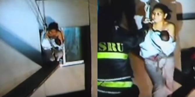 WATCH: Firemen save mom and newborn from condo fire by crossing steel bar
