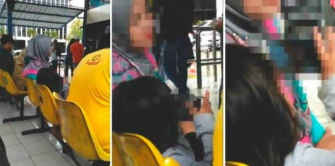 SHOCKING! Little girl watches pornographic video in public areas