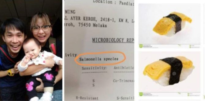 Baby gets food poisoning from sushi rice, mom warns other parents