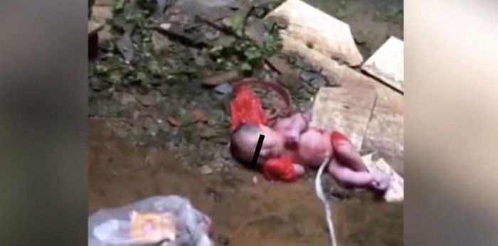 Shocking! Newborn thrown over wall with her umbilical cord still attached!
