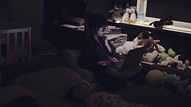 Why moms never get enough sleep...