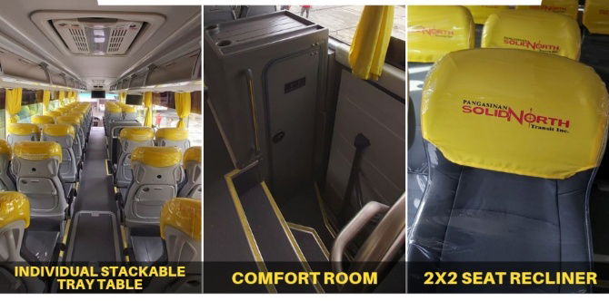LOOK: Manila to Baguio na P2P bus, may banyo at kumportableng mga upuan