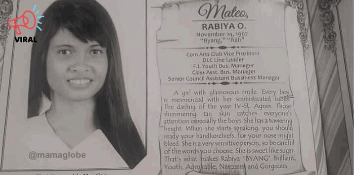 LOOK: Miss Universe Philippines Rabiya Mateo's high school yearbook