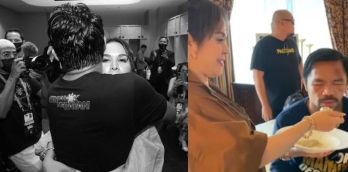 SWEET! Jinkee Pacquiao pinagsisilbihan si Manny matapos ang laban, "through thick and thin"