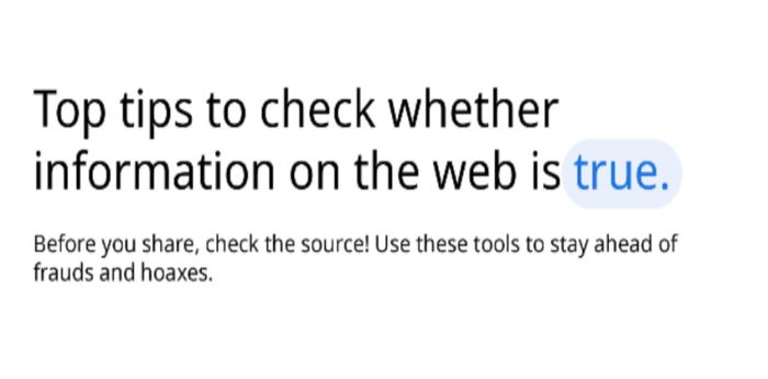 Top tips to check whether information on the web is true.