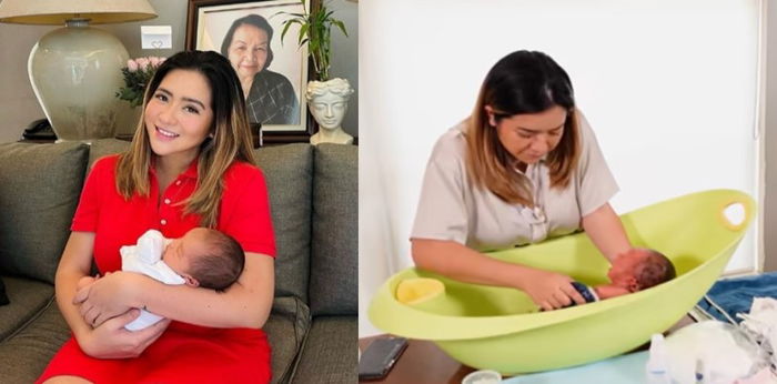 Angeline Quinto nataranta sa first bath ni Baby Sylvio: "Baka masyadong malamig o mainit 'yong tubig."