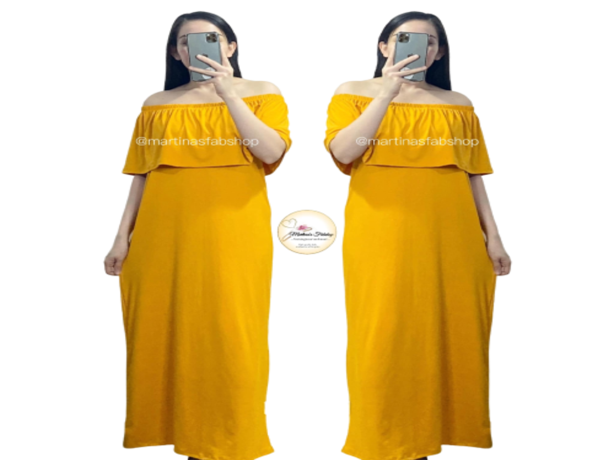 Olivia Off-Shoulder Maternity and Breastfeeding Dress - Best for formal occasions