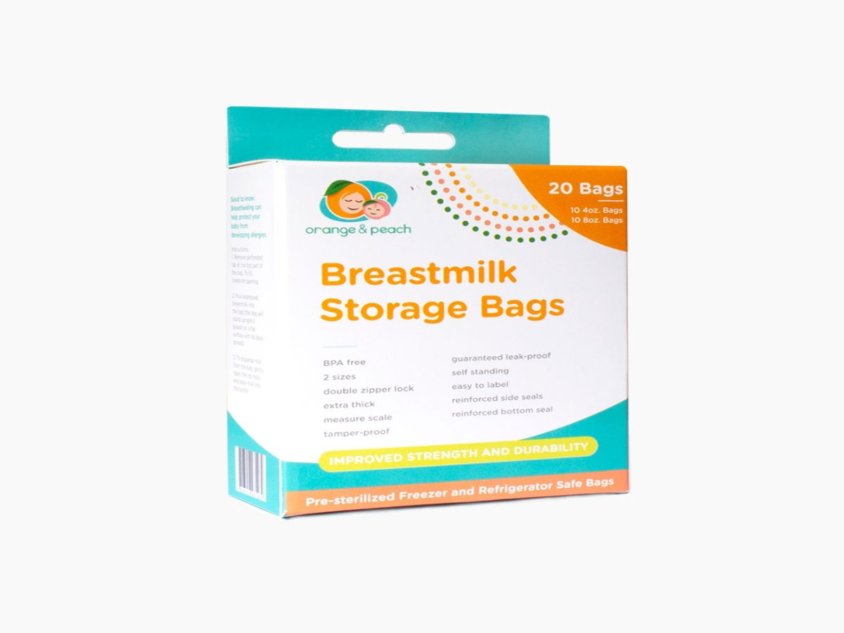 Orange & Peach Breastmilk Storage Bag - Best Durable