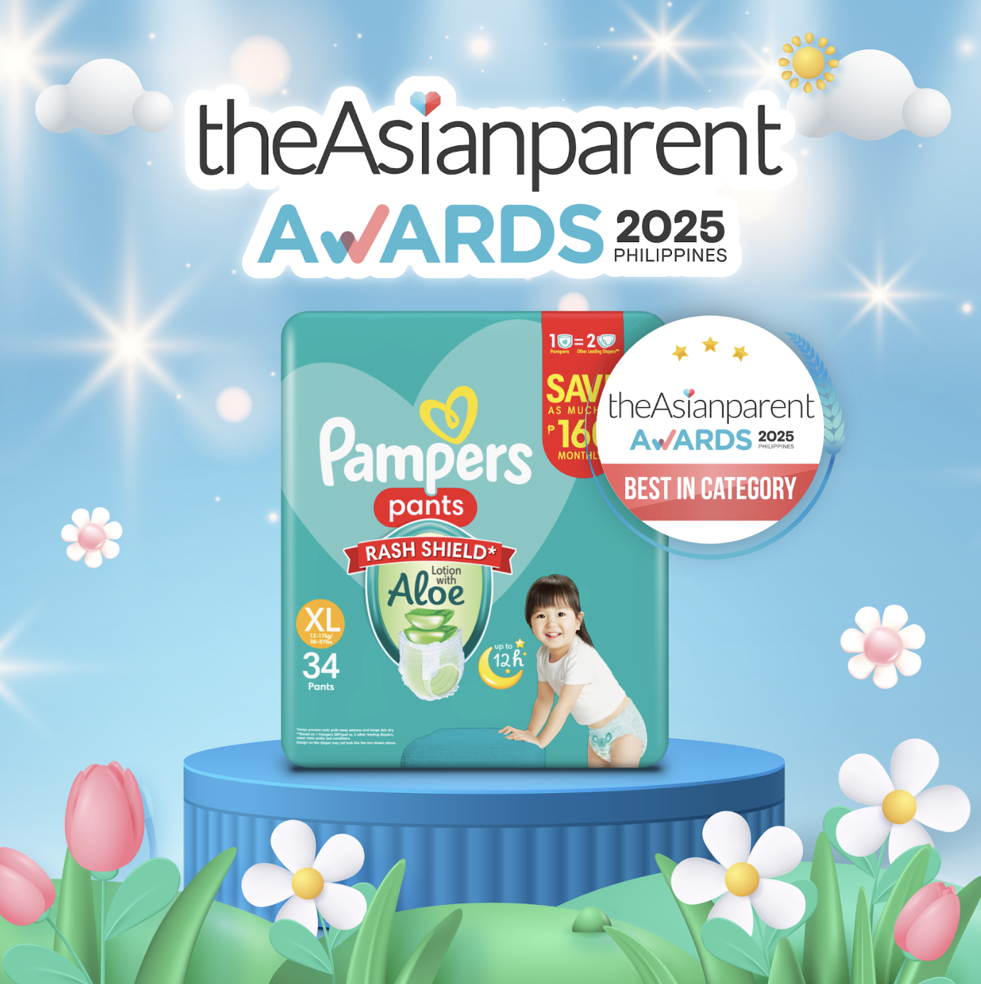 Pampers Pants with Rash Shield and Lotion with Aloe