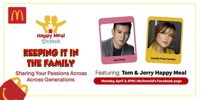 John and Camille Prats to talk about growing up and raising kids in new McDonald’s Happy Meal O’Clock on April 3