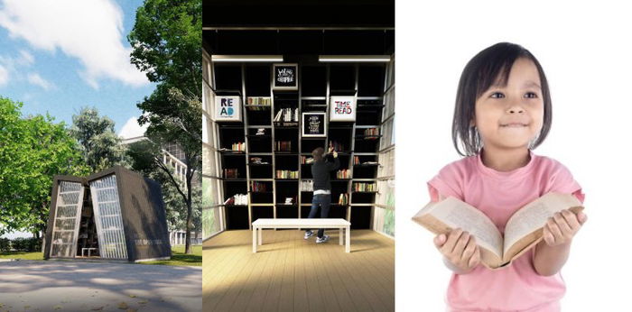 Free books sa pop-up library sa Ayala Triangle Gardens