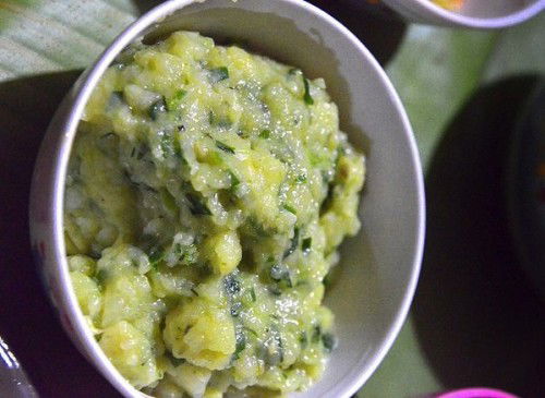 Potato and spinach puree