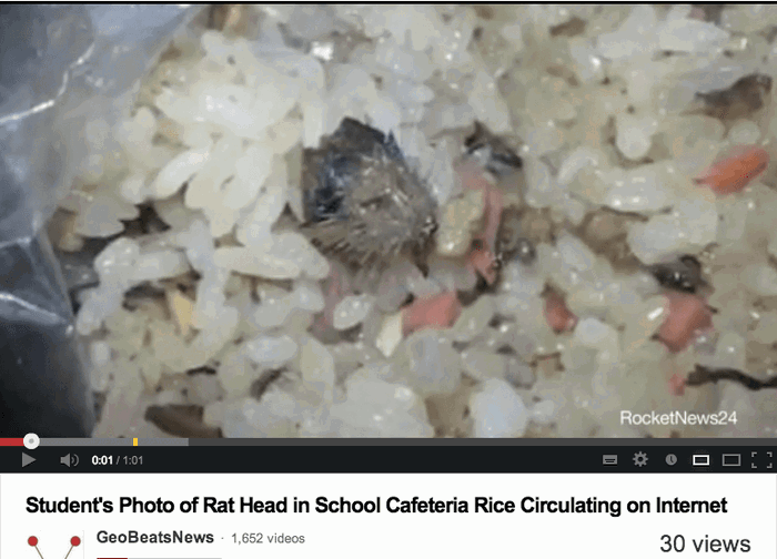 Rat’s head found in school canteen food