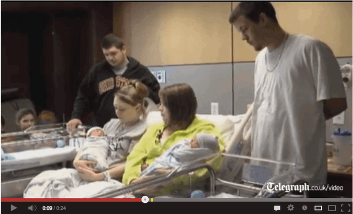 Twins give birth on the same day!
