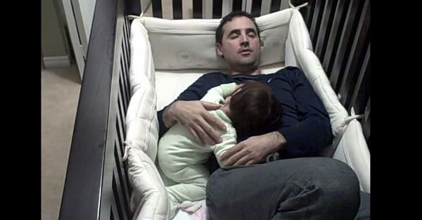 This is what happens when Dad puts baby to sleep...
