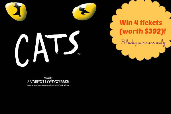 Win 4 tickets to watch CATS the Musical at Marina Bay Sands, worth $392!