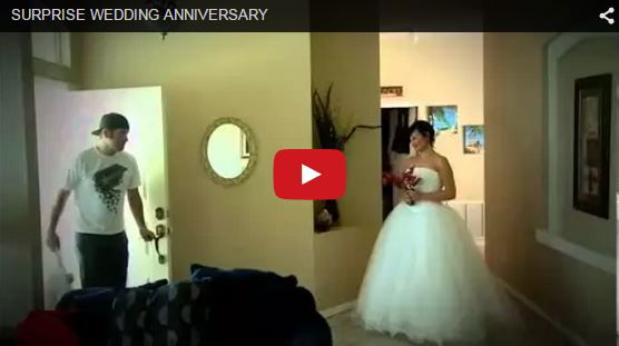 Sweet video! Wife surprises husband with mini wedding on their 7th anniversary