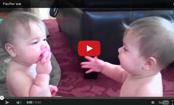 Two babies and one pacifier - how did they solve the problem?