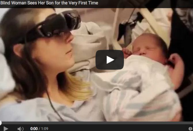 Watch what happens when blind mum sees her baby for the first time