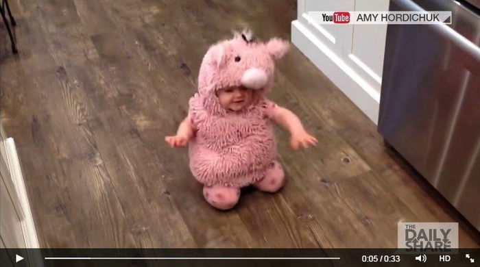 Watch this little bub hop her way to Halloween!
