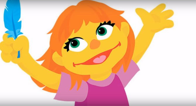 Introducing Sesame Street's super-cute new character, Julia!