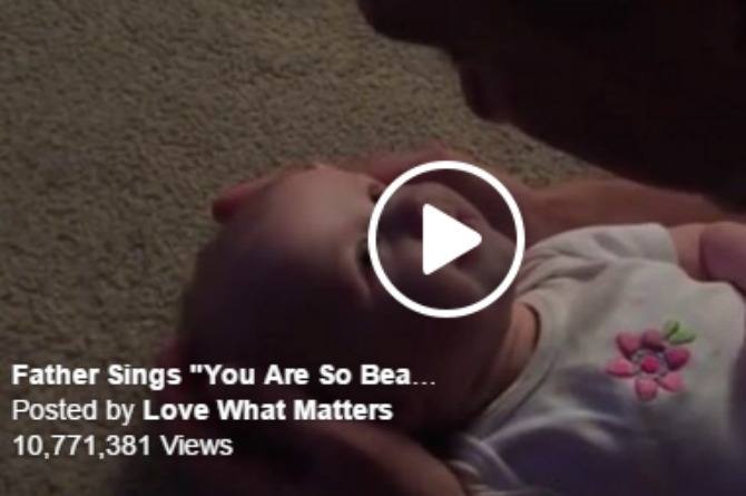 Watch: Father sings "You are so Beautiful" to daughter