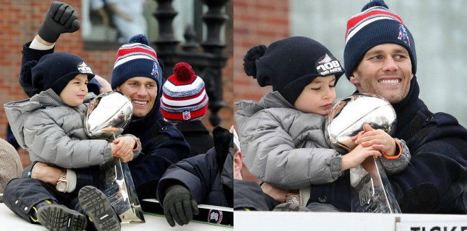 Star quarterback Tom Brady takes some really cute dad pictures!