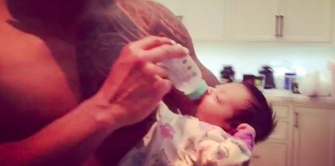 Dwayne 'The Rock' Johnson shares tender moment with baby daughter