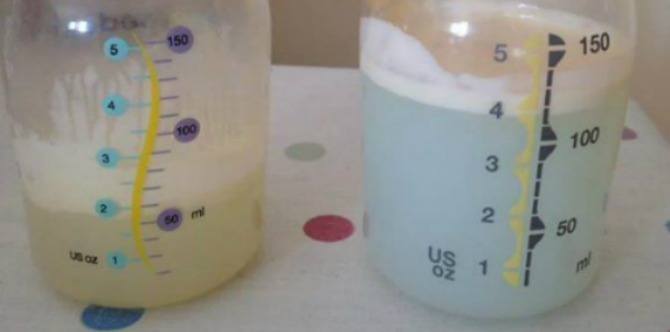 Mum's pumped milk turned blue because of baby's flu!