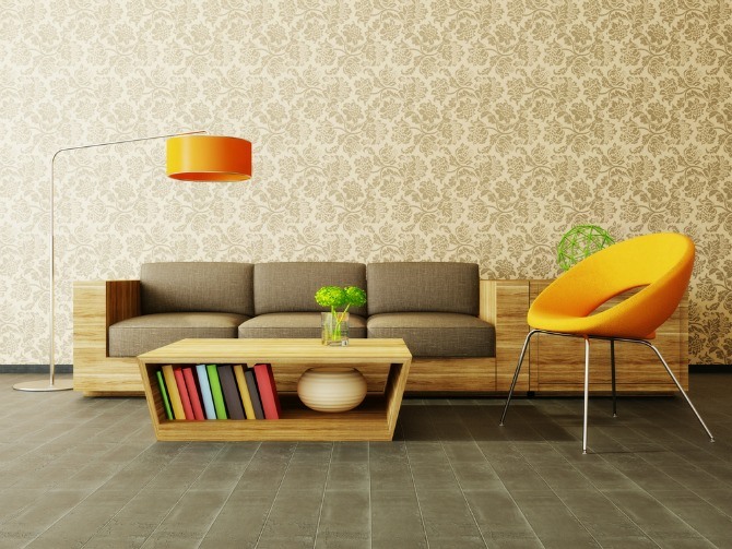 modern interior room with nice furniture