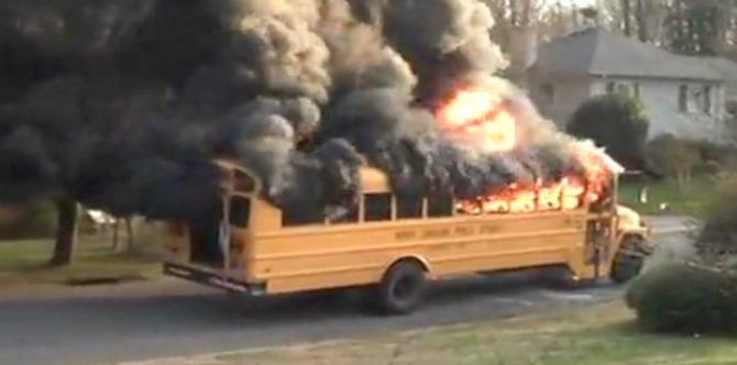 Heroic school bus driver rescues 20 children from burning bus