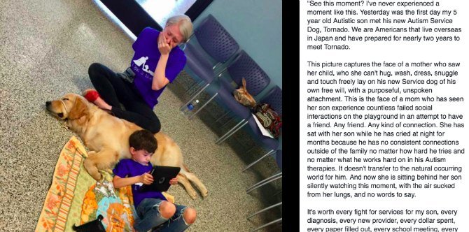 Mom breaks down after seeing her son make his first friend