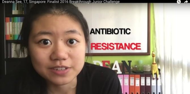 Singapore student wins US$250,000 scholarship for antibiotic resistance video!!!