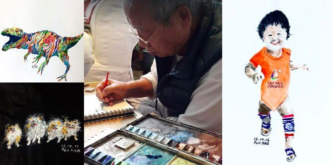 Korean grandpa tells stories to his 3 grandsons using drawings on Instagram