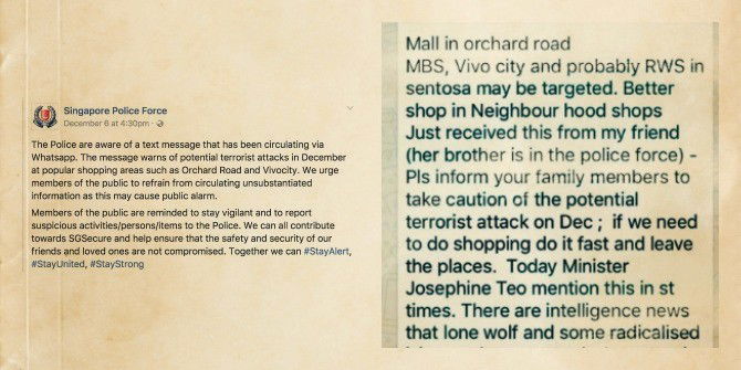 Beware of hoax terror threat text messages in Singapore!