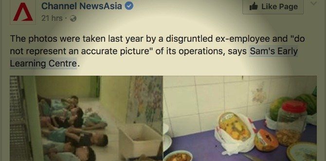 Was it fake news? Alleged neglect at childcare centre in Singapore!