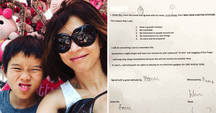 Wong Li Lin's Contract With 11-Year-Old Son to Discipline Him, Inspired This Mum to Do the Same