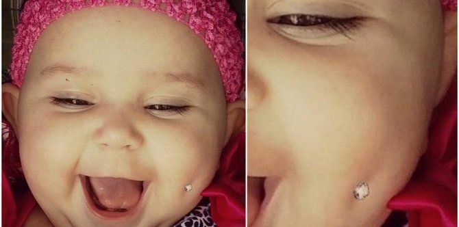 This "cruel" mum pierced her baby's cheek to send an important message to parents