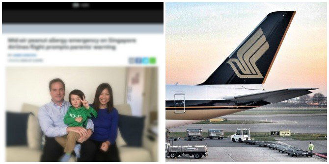 Toddler has severe peanut allergy on Singapore Airlines flight WITHOUT eating peanuts!