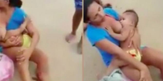 Injured mum breastfeeds her baby despite twisted, shattered leg